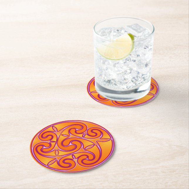 Porta-copo De Papel Redondo Celtic Art & Design Paper Coasters (Insitu)