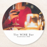 Porta-copo De Papel Redondo Cena de Bar de vinho, Bar de vinho/adega<br><div class="desc">Cena de Bar de vinho,  Portas copos de Bar de vinho/Papel de Maquinaria pela Loja de Cartões de visitas.</div>