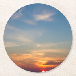 Porta-copo De Papel Redondo Céu sunset de inverno