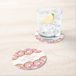 Porta-copo De Papel Redondo Chá de fraldas das raparigas Rosquinhas modernas