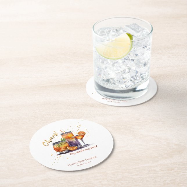 Porta-copo De Papel Redondo Chá de fraldas de coquetéis do Halloween (Insitu)