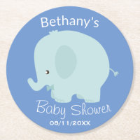 Chá de fraldas de Elefante Azul-Cinto Personalizad