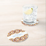 Porta-copo De Papel Redondo Chá de fraldas de Rosquinhas moderna<br><div class="desc">Celebre em estilo com estas portas copos chás de fraldas divertidas e muito modernas. O design é fácil de personalizar com sua redação de eventos especiais e seus convidados ficarão entusiasmados quando eles virem essas portas copos fabulosas. Itens correspondentes podem ser encontrados na coleção.</div>