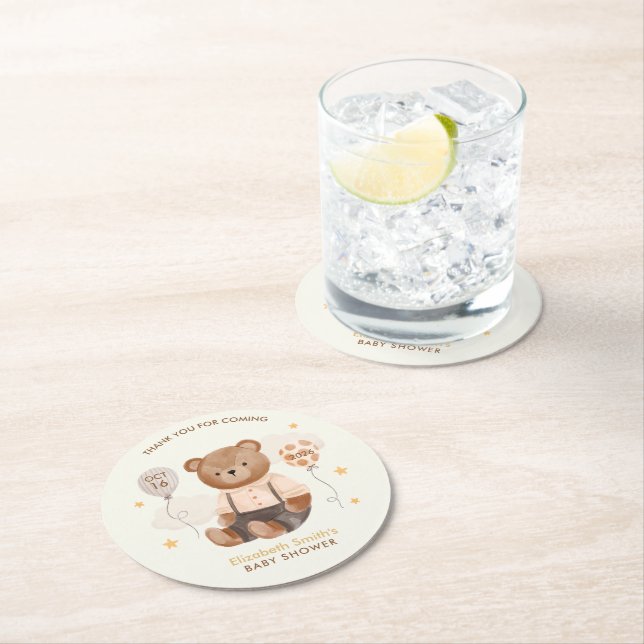 Porta-copo De Papel Redondo Chá de fraldas de Urso de Água (Insitu)