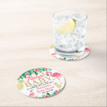 Porta-copo De Papel Redondo Chá de fraldas Tropical Summer Beach Luau Girls<br><div class="desc">Celebre em estilo com estas portas copos chás de fraldas divertidas e muito modernas. O design é fácil de personalizar com sua redação de eventos especiais e seus convidados ficarão entusiasmados quando eles virem essas portas copos fabulosas. Itens correspondentes podem ser encontrados na coleção.</div>