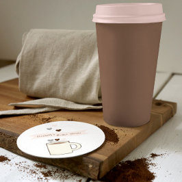 Porta-copo De Papel Redondo Chá de Noiva de Café