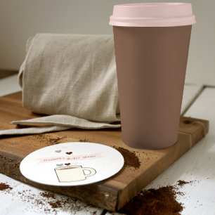 Porta-copo De Papel Redondo Chá de Noiva de Café
