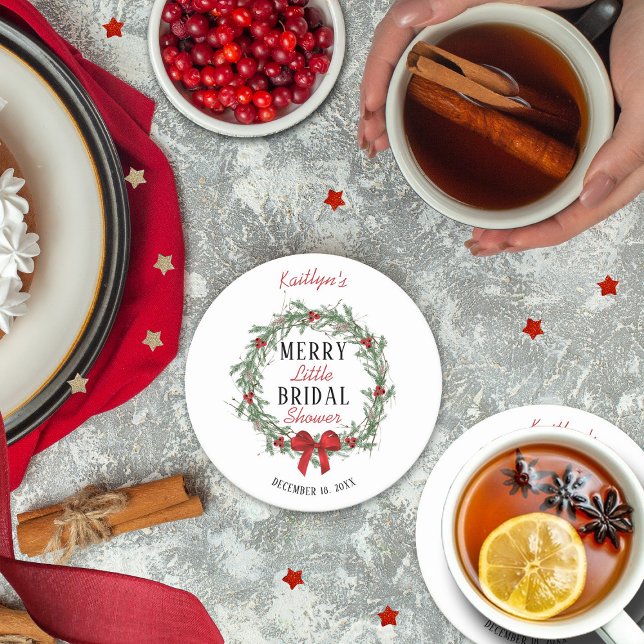 Porta-copo De Papel Redondo Chá de Noiva de Natalzinho Alegre (Criador carregado)