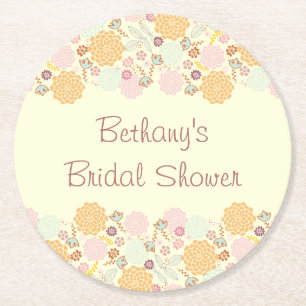 Porta-copo De Papel Redondo Chá de panela Rico Moderno Floral