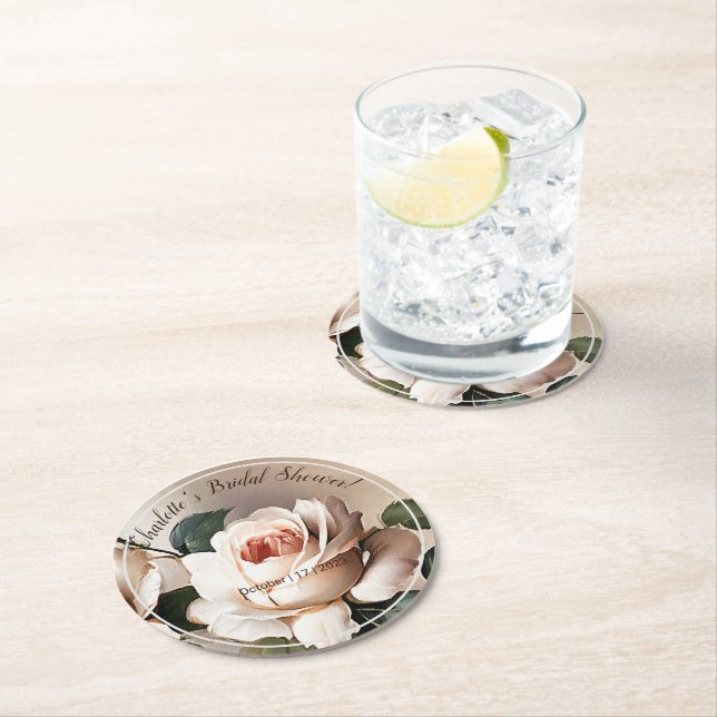 Porta-copo De Papel Redondo Chá Rosa Encontro de Noiva (Insitu)