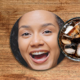 Porta-copo De Papel Redondo Cheio Divertido Face Fechar Foto Selfie