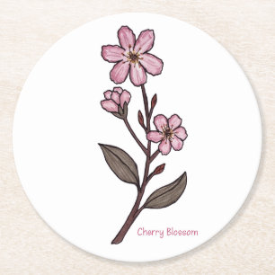 Porta-copo De Papel Redondo Cherry Blossom Porta copos