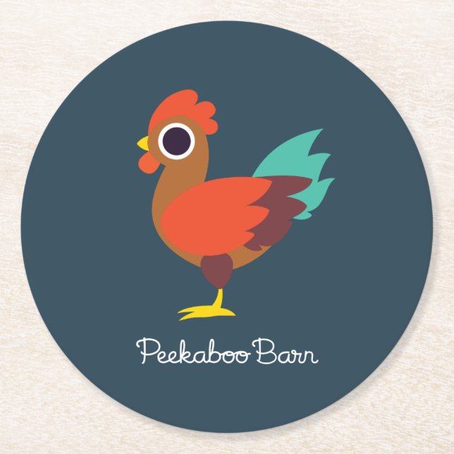 Porta-copo De Papel Redondo Chester o galo (Frente)