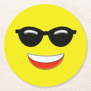 Porta-copo De Papel Redondo Chill Emoji