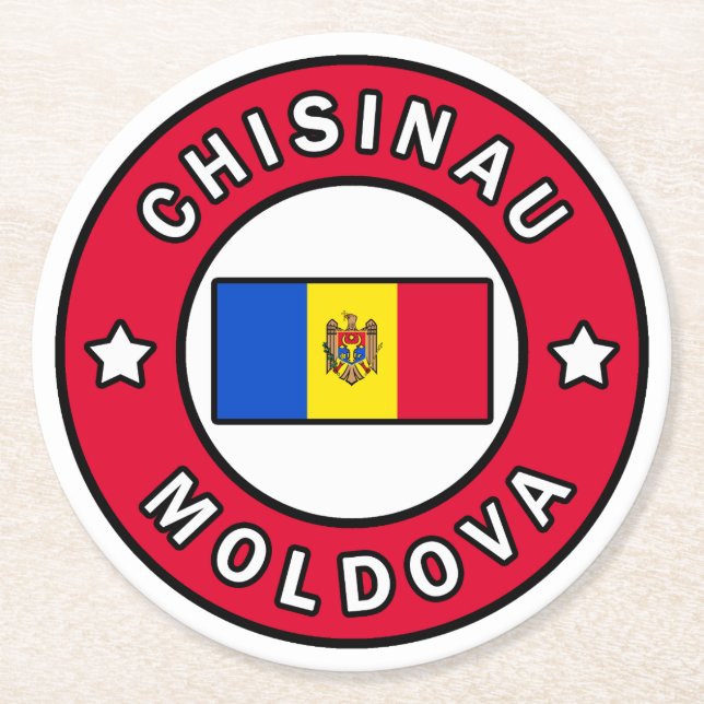 Porta-copo De Papel Redondo Chisinau Moldova (Frente)