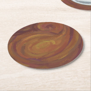 Porta-copo De Papel Redondo Chocolate Carmel Swirl