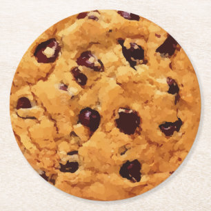 Porta-copo De Papel Redondo Chocolate Chip Cookie Funny