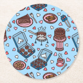 Porta-copo De Papel Redondo Chocolate lover cute