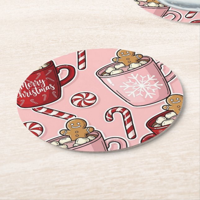 Porta-copo De Papel Redondo Christmas (Angulado)