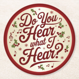 Porta-copo De Papel Redondo  Christmas Lyric Coaster