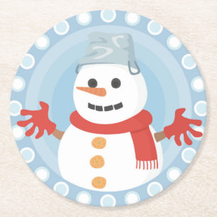 PORTA-COPO DE PAPEL REDONDO CHRISTMAS WINTER SNOWMAN