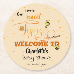 Porta-copo De Papel Redondo Chuveiro de Bebê Cute Sweet Honey & Kawaii Olho de