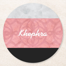 Porta-copo De Papel Redondo Cinza Rosa-Rosa-Rosa-Rosa, Aquarela E Nome