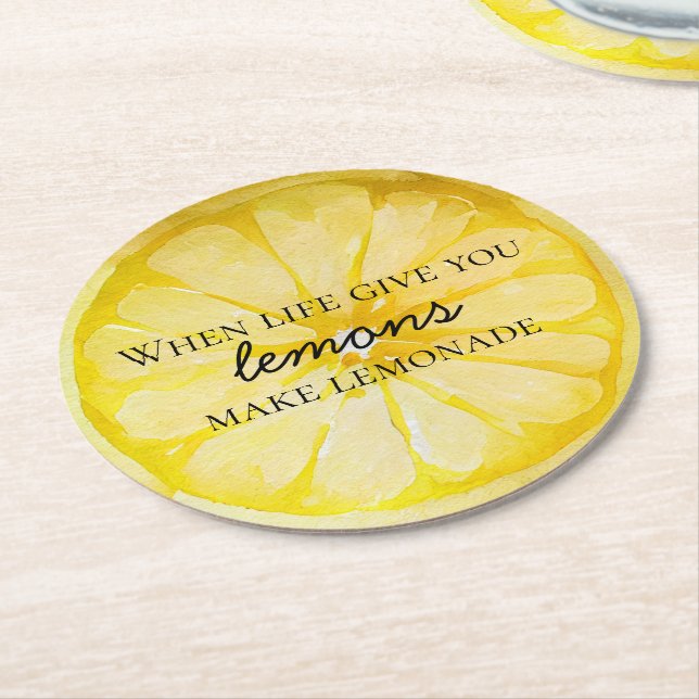 Porta-copo De Papel Redondo Citação de Lemon (Angulado)