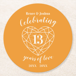 Porta-copo De Papel Redondo Citrine aniversário de 13 anos de portas copos ama