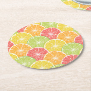 Porta-copo De Papel Redondo Citrus Slices