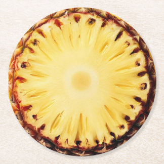 Porta-copo De Papel Redondo Coaster de Bebidas com Fatia de Abacaxi Ultra Real