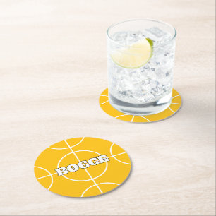 Porta-copo De Papel Redondo Coasters de papel personalizado de Bocall Amarelo