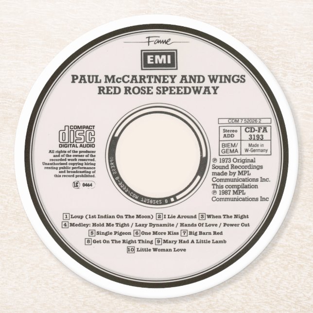 Porta-copo De Papel Redondo Coasters - Red Rose (Frente)