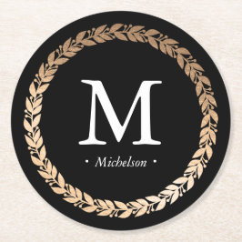 Porta-copo De Papel Redondo Cocktail Gilded Garland Monogrammed