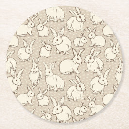 Porta-copo De Papel Redondo Coelhos Coelhinhos fofinhos Bonanza - padrão.