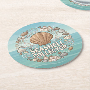 Porta-copo De Papel Redondo Colecionador de Conchas