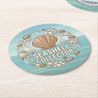 Porta-copo De Papel Redondo Colecionador de Conchas