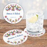 PORTA-COPO DE PAPEL REDONDO COLORFULL OTOMI MEXICAN<br><div class="desc">Padrões mexicanos de Otomi,  flores e pássaros bonitos do casamento,  coloridos</div>