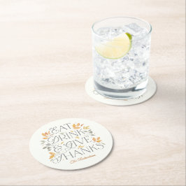 Porta-copo De Papel Redondo Coma Bebida Dê aos Obrigados Portas copos de Ação 