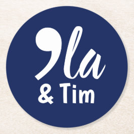 Porta-copo De Papel Redondo Comma Kamala e Tim 2024