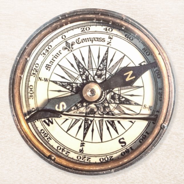 Porta-copo De Papel Redondo Compass na Água (Frente)