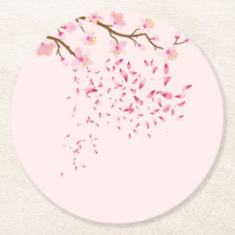 Porta-copo De Papel Redondo Conjunto de Portas copos redondas cor-de-rosa