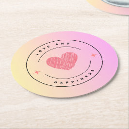 Porta-copo De Papel Redondo Conjunto de Posavasos Love & Happiness Drink Coast