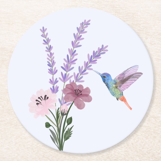 Porta-copo De Papel Redondo Conjunto lavanda-redonda de Porta copos (Frente)