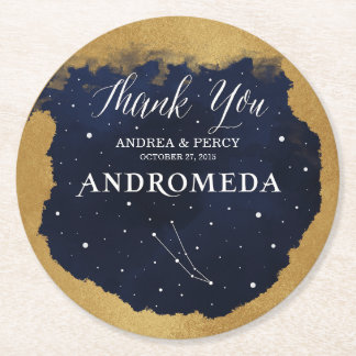 Porta-copo De Papel Redondo Constelação Andrômeda Noite Estrelada Celestial