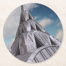 Porta-copo De Papel Redondo Construção de NYC Chrysler