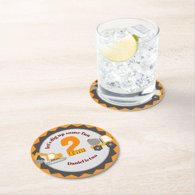 Porta-copo De Papel Redondo Construction Dump Truck (Insitu)