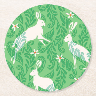 Porta-copo De Papel Redondo Copo de papel no verde primavera coelhos e samamba