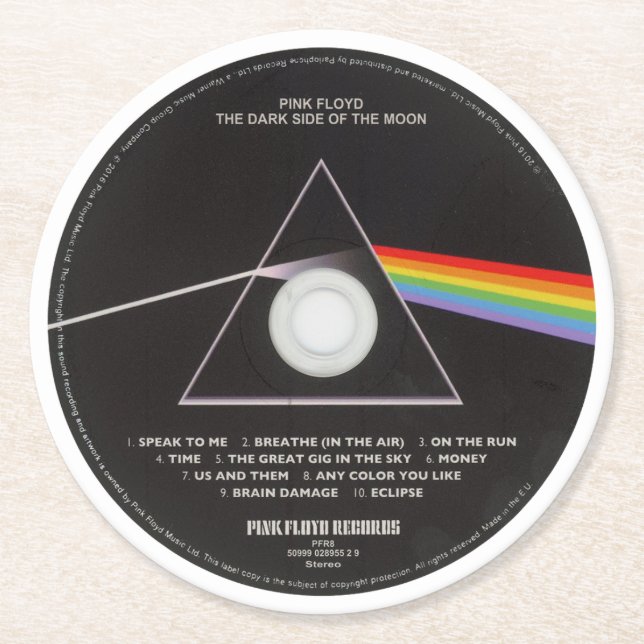 Porta-copo De Papel Redondo Copo - Pink Floyd Dark Side (Frente)