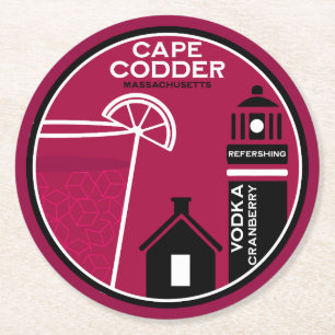 Porta-copo De Papel Redondo Coquetel Cape Codder